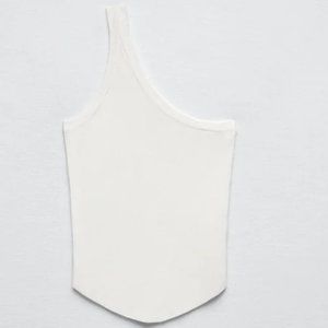 Zara One Shoulder Ribbed Tank